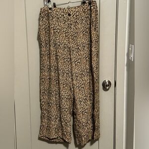 Leopard Print Wide-Leg Pants